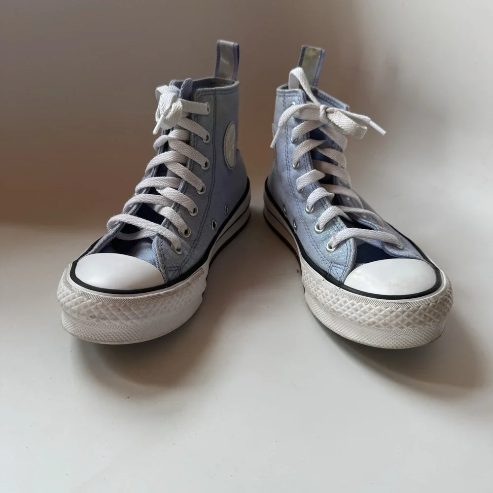 Converse All Star High Top Kids' 2 Chuck Taylor Lavender Glitter Sparkly School